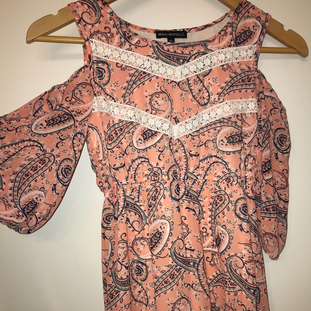 Girls pink lace dress,